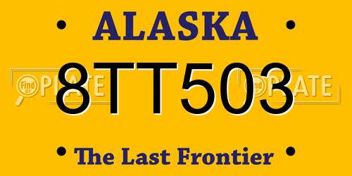 8TT503 Alaska License Plate