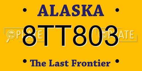 8TT803 Alaska License Plate