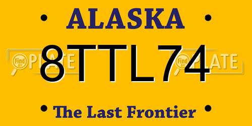 8TTL74 Alaska License Plate