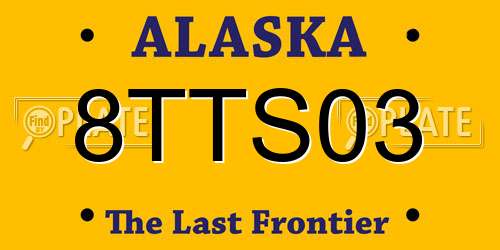 8TTS03 Alaska License Plate