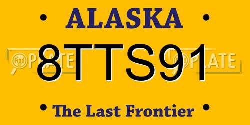 8TTS91 Alaska License Plate