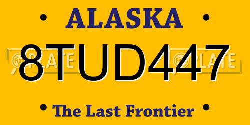 8TUD447 Alaska License Plate