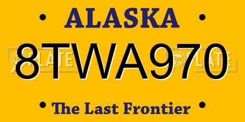 8TWA970 Alaska License Plate