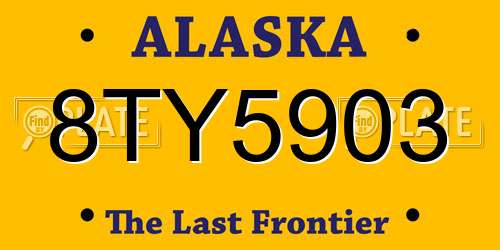 8TY5903 Alaska License Plate