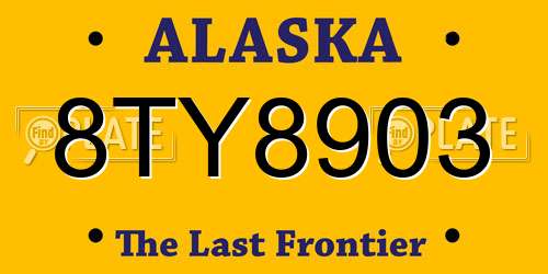 8TY8903 Alaska License Plate