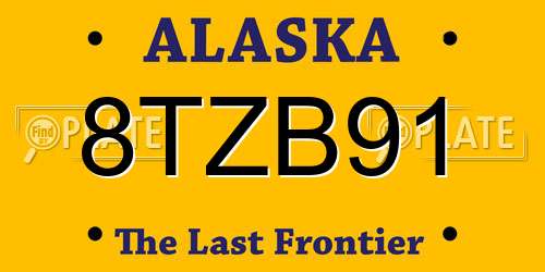8TZB91 Alaska License Plate