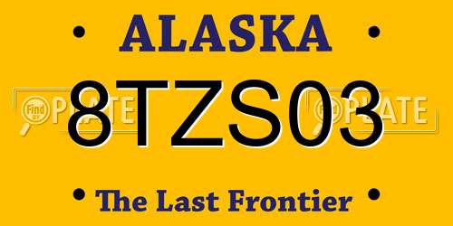 8TZS03 Alaska License Plate