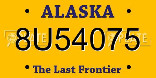 8U54075 Alaska License Plate