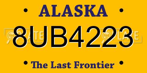 8UB4223 Alaska License Plate