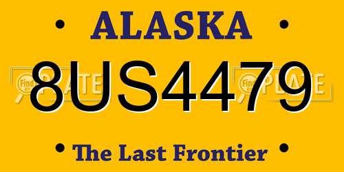 8US4479 Alaska License Plate