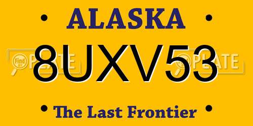8UXV53 Alaska License Plate