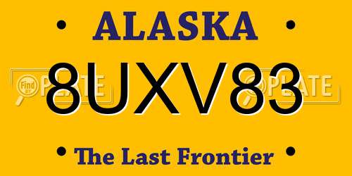 8UXV83 Alaska License Plate