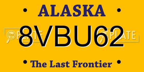 8VBU62 Alaska License Plate