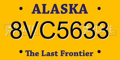 8VC5633 Alaska License Plate