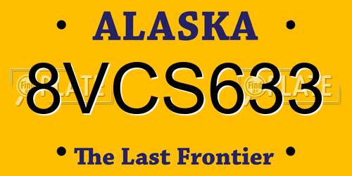 8VCS633 Alaska License Plate