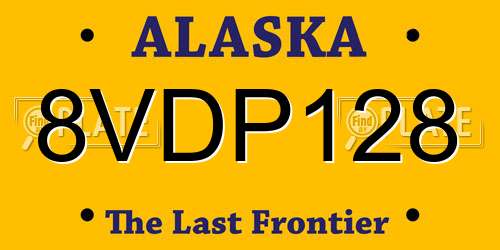 8VDP128 Alaska License Plate