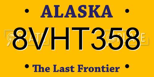 8VHT358 Alaska License Plate