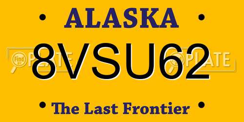8VSU62 Alaska License Plate
