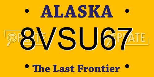 8VSU67 Alaska License Plate