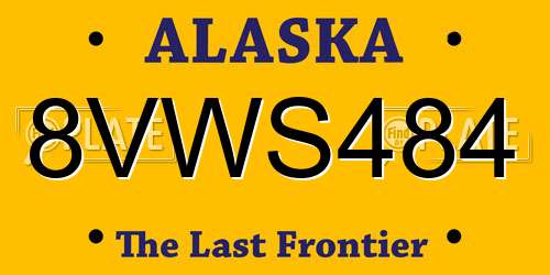 8VWS484 Alaska License Plate