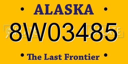 8W03485 Alaska License Plate