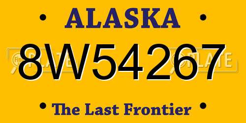 8W54267 Alaska License Plate