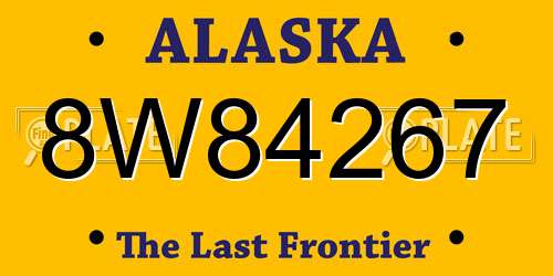 8W84267 Alaska License Plate