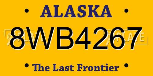 8WB4267 Alaska License Plate