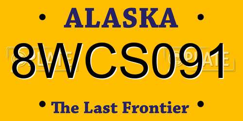 8WCS091 Alaska License Plate
