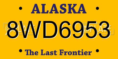 8WD6953 Alaska License Plate