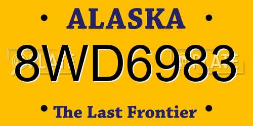 8WD6983 Alaska License Plate