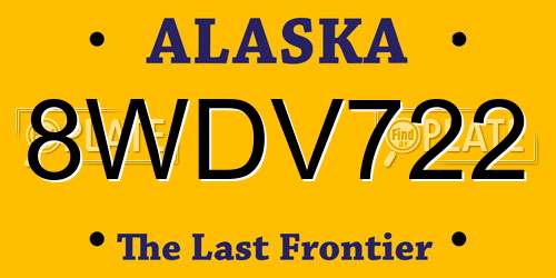 8WDV722 Alaska License Plate