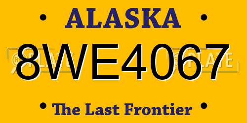 8WE4067 Alaska License Plate
