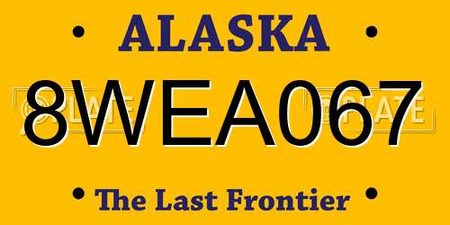 8WEA067 Alaska License Plate