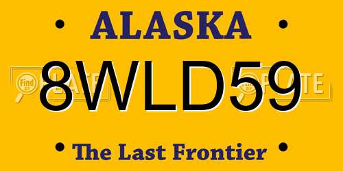 8WLD59 Alaska License Plate