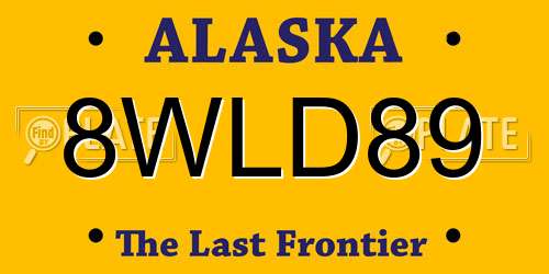 8WLD89 Alaska License Plate