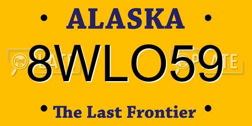 8WLO59 Alaska License Plate