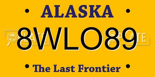 8WLO89 Alaska License Plate