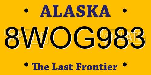 8WOG983 Alaska License Plate