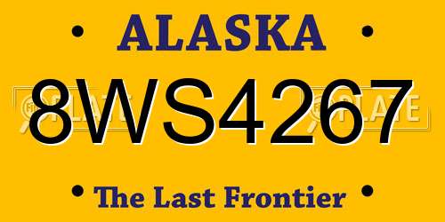 8WS4267 Alaska License Plate