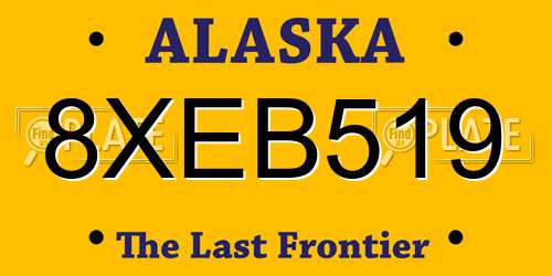 8XEB519 Alaska License Plate