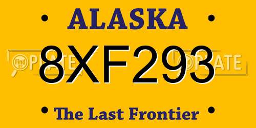 8XF293 Alaska License Plate