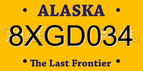 8XGD034 Alaska License Plate