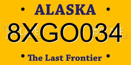 8XGO034 Alaska License Plate