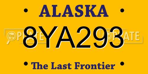 8YA293 Alaska License Plate