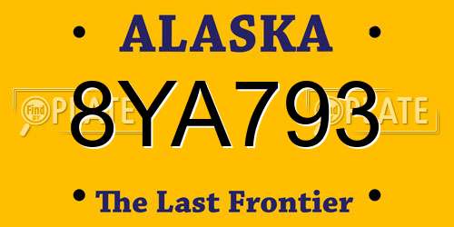 8YA793 Alaska License Plate
