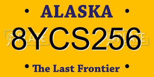 8YCS256 Alaska License Plate