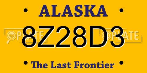8Z28D3 Alaska License Plate