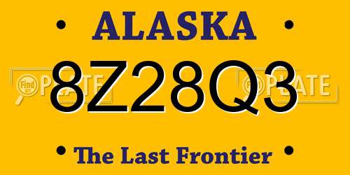 8Z28Q3 Alaska License Plate