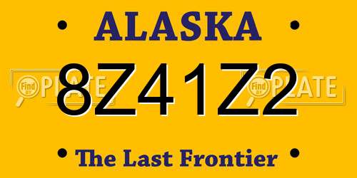 8Z41Z2 Alaska License Plate